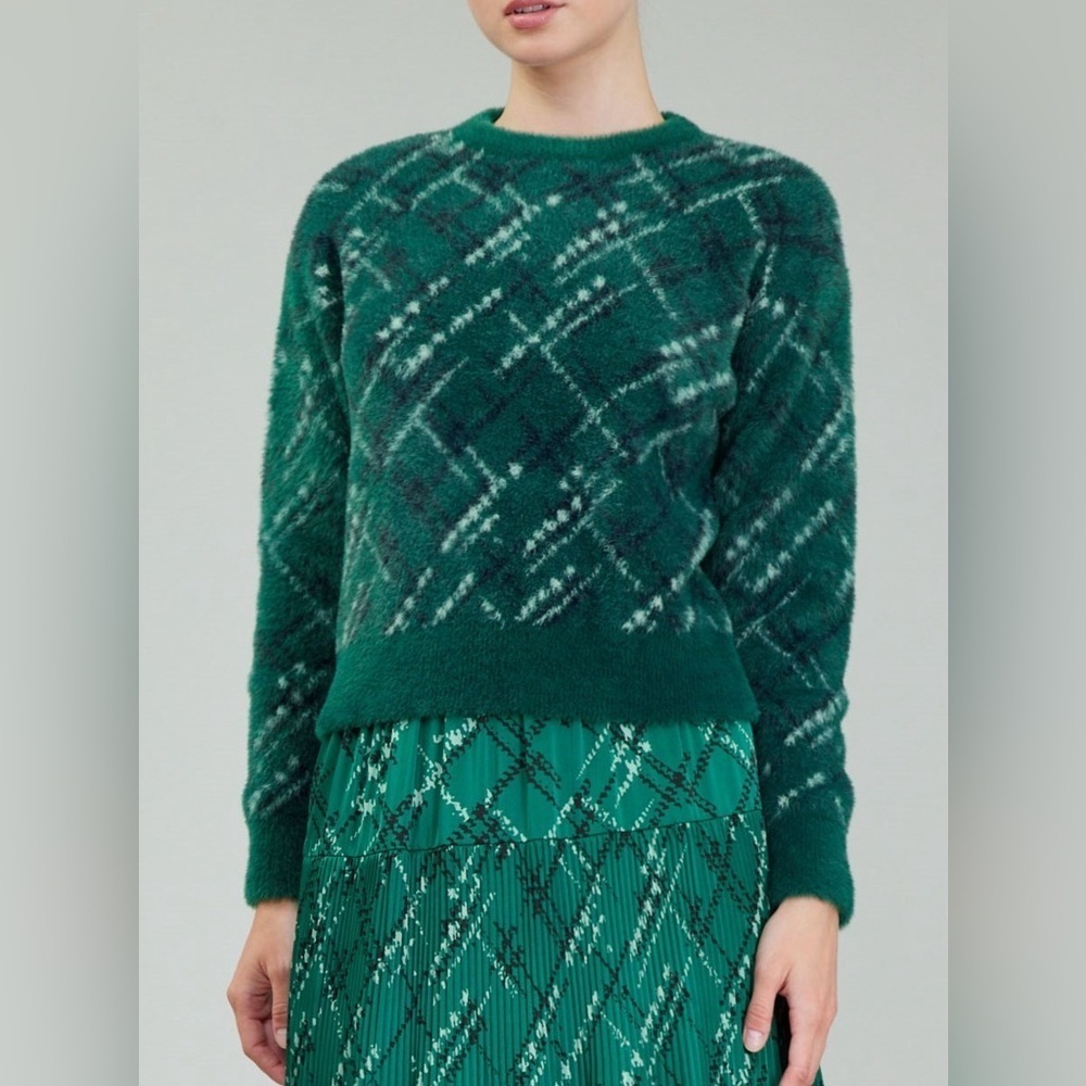 Teal-Green Long Sleeve Pullover Sweater – Soft, Stylish size M CURRENTAIR LA